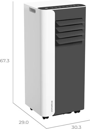 Мобільний кондиціонер 9000 BTU WiFi Tuya Smart, 2.6 кВт, 26 м², 3-в-1, з випускним шлангом, міні, комплект з ущільнювачем для вікна