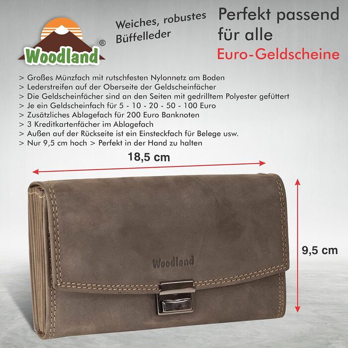 Woodland® Pro Waiter's Pouch with Ladder Lock, Finest Cowhide Nappa Leather, BLACK