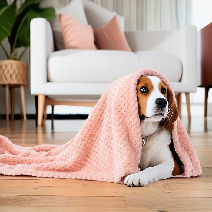 М'яка двостороння ковдра для собак та котів SLSON, 70x100 см (світло-жовтий та чорно-сірий)