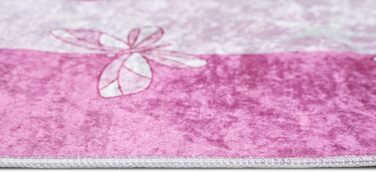 Дитячий килим TAPISO Emma, рожевий, 80x150 см, з антиковзким покриттям, принт, ÖKO-TEX, машинне прання 30°C