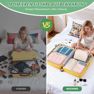 Органайзер для валізи 10 шт. Набір кубиків для пакування, водонепроникні сумки для одягу, взуття, косметики та аксесуарів. Чорний та бежевий кольори.