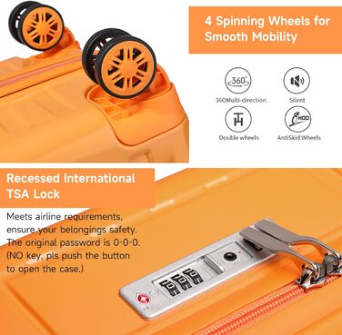 Набір валіз Sea Choice: 3 валізи (55/65/75 см) + косметичка, білий, з TSA-замком