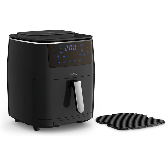 Аерофритюрниця Tefal FW2018 Easy Fry Grill & Steam 3-в-1: аерофритюрниця, гриль і пароварка, 7 програм, 6,5 л, енергозберігаюча, без олії, чорна, XXL – здорова кухня