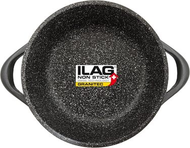 Набір посуду Induktion BRIEBЕ 12-ти частинний: 4 казани з алюмінію, 2 сковорідки з антипригарним покриттям ILAG GRANITEC (без PFOA), кришки зі скла, рукавички з силікону. Підходить для індукційних, газових плит та духовки.