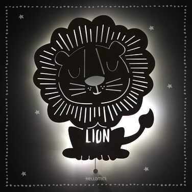 Персоналізований нічник Leo лев для дитячої кімнати, LED лампа для дітей, подарунок на хрестини чи народження, іменна тиха нічна лампа для хлопчика чи дівчинки, енергоефективність A++