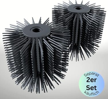 Силіконова щітка для унітазу SAVEGA з нержавіючої сталі - антибактеріальна щітка з тримачем, захист від бризок, чорна