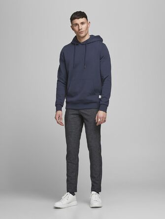 Чоловічий худі Jack & Jones JJ Basic Noos темно-синього кольору, розмір M