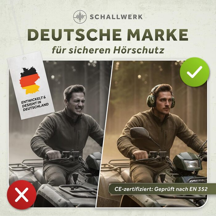 Schallwerk Work+ | Навушники шумозахисні для роботи та повсякденного використання (Камуфляжний зелений)