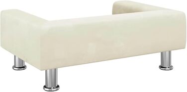 Крісло-ліжко для собак, м'яке ліжко для тварин, лежанка для маленьких собак та котів, світло-кремовий оксамит (70 x 45 x 26.5 см)