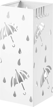 WOLTU Iron Umbrella Stand with Water Tray - 20x20x49cm - 4 Hook Design