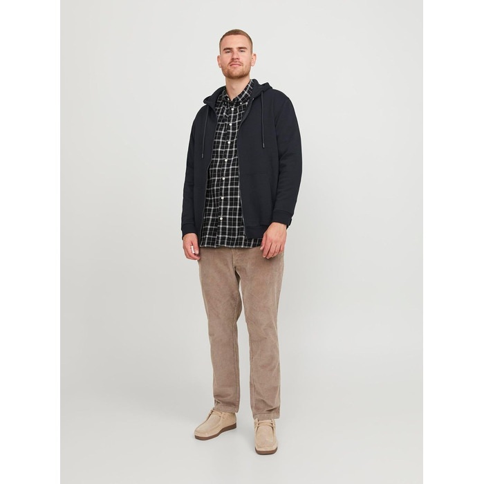 Куртка Jack & Jones Plus Size з капюшоном, чорна, 6XL