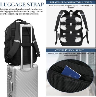 Чоловічий рюкзак 55L, великий, водонепроникний, з відділенням для ноутбука (18.4