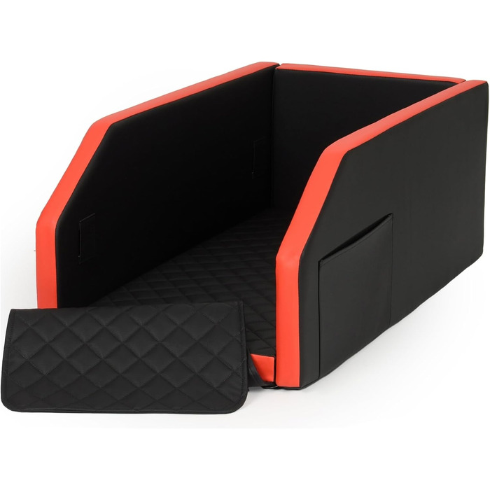 Автоматичне ліжко для собак Velinda, автокрісло для собак, 55x100 см, чорно-червоне
