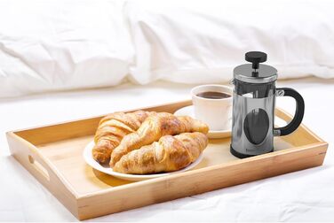 Френч-прес для кави, 3 чашки, кавоварка з мідним декором, скляна колба, фільтр з нержавіючої сталі, прес для кави, сріблястий