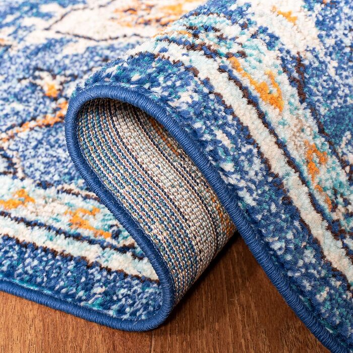 Килим SAFAVIEH Distressed для вітальні, їдальні, спальні - колекція Madison, короткий ворс, блакитний та світло-блакитний, 122 x 183 см