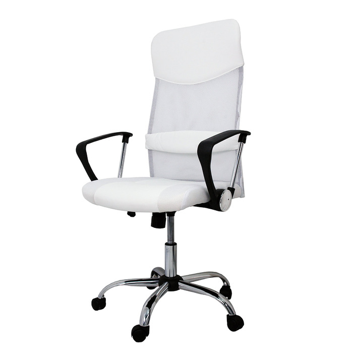 Офісний стілець La Silla Española Santander з підголівником, білий, поліестер, 52x55x118 см