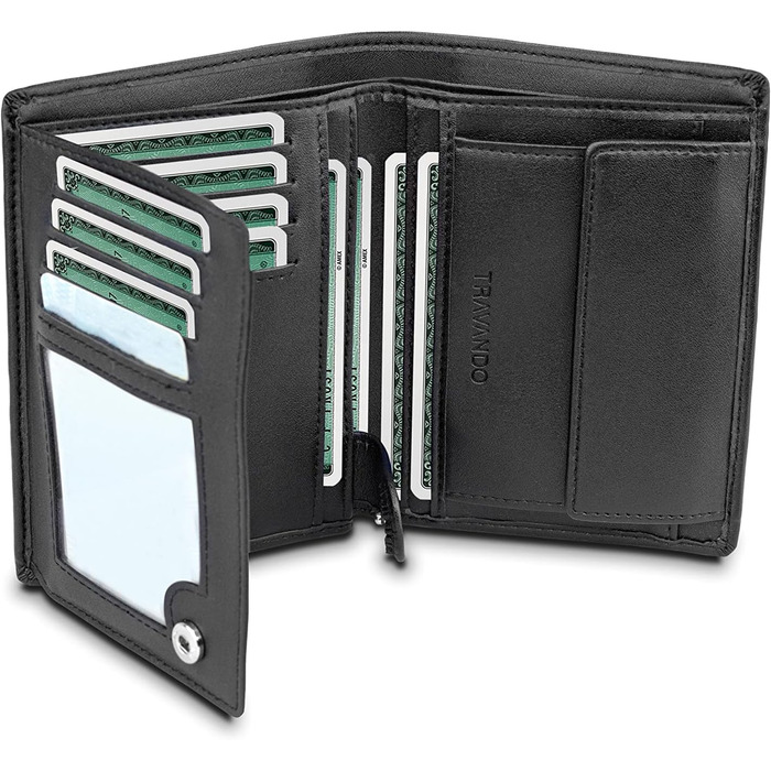 TRAVANDO Wallet for Men Chicago RFID Wallet, Men's Wallet, Portemonnaie, Portmonaise, Wallet, Large, Vertical Briefcase Wallet, Men's Wallet, Men's Wallet, Portmonee, Gift, Wallet