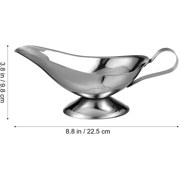 ULTECHNOVO Sauce Bowl for Sauces, 284 ml, Stainless Steel, Sauce Boat, Sauces, Milk Pitcher, Sauce Container for Warming Sauces, Salad, Dressings, Serving Bowls