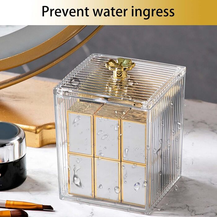 Контейнер для ватних паличок та дисків 2 шт. Організатор для ванної кімнати, прозорий | Зберігання для туалетного столика