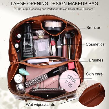 Косметичка для подорожей жіноча, велика місткість, з PU шкіри, органайзер для макіяжу, культбагаж, косметичка для подорожей, аксесуари для подорожей, жіноча