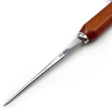 Stainless steel ice pick, ice pick for breaking ice, ice pick with wooden handle, ice pick for kitchens, bars, bartenders, best ice carving tools (long)