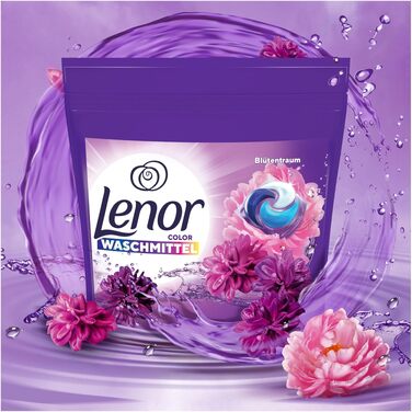 Капсули для прання Lenor Blütentraum для кольорових речей, 76 шт, тривала свіжість та видалення запахів при холодному пранні