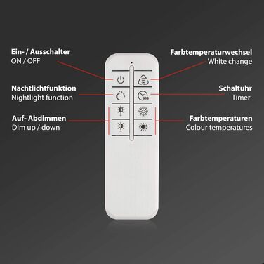 BRILONER - LED Ceiling Lamp with Remote Control, Dimmable, Adjustable from Warm White to Neutral White, Lamp, LED Ceiling Light, Living Room Lamp, Bedroom Lamp, Kitchen Lamp, 104x42x10 cm, Chrome-Aluminum
