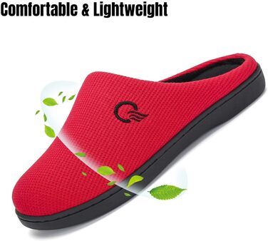 Тапочки Mishansha для дому чоловічі та жіночі зимові, зручні, з пам'яттю, розмір 36-47, червоні