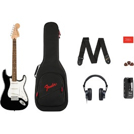 Squier Stratocaster E-Gitarre Affinity Series™ Black Micro Pack з аксесуарами та Fender Play.