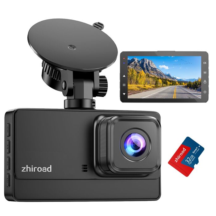 Відеореєстратор для авто 1080P FHD з нічним баченням, 170° кутом огляду, G-сенсором, 32GB SD-карта