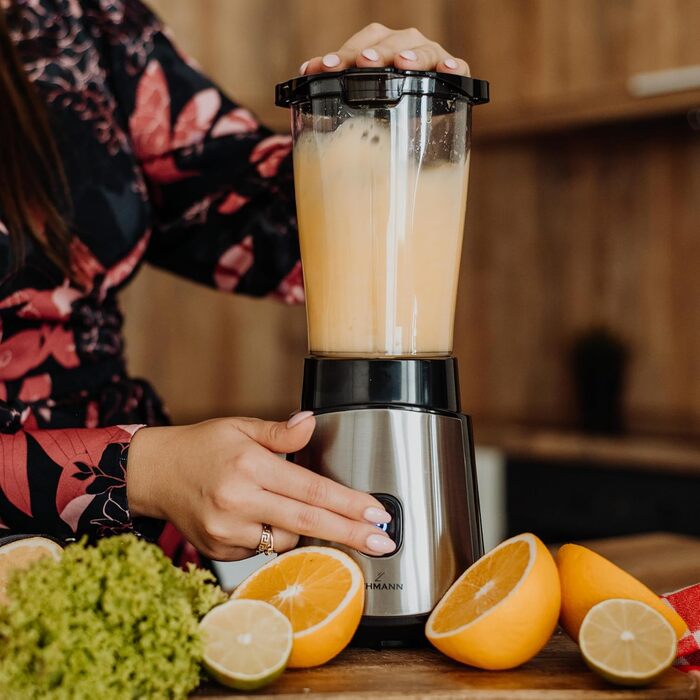 LEHMANN 1200W Stand Mixer & Smoothie Maker - Portable Blender with 2 Bottles (570ml & 400ml), Easy to Clean, 4-Blade System, Mini Blender for Juices, Shakes & Protein Shakes
