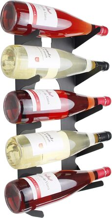 Steel wine rack for all types of wines, with wall mount and decorative trim. (2 x Black)