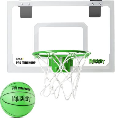 SKLZ Pro Mini кошик для баскетболу - ігровий кошик з м'ячем (одинарний, Midnight/світиться в темряві)
