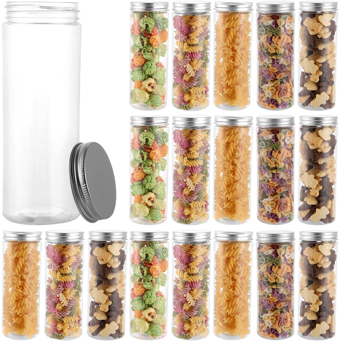 Набір контейнерів для зберігання 16 шт. по 500 мл з кришкою, прозорі пластикові банки для продуктів, BPA-Free, для солодощів та їжі