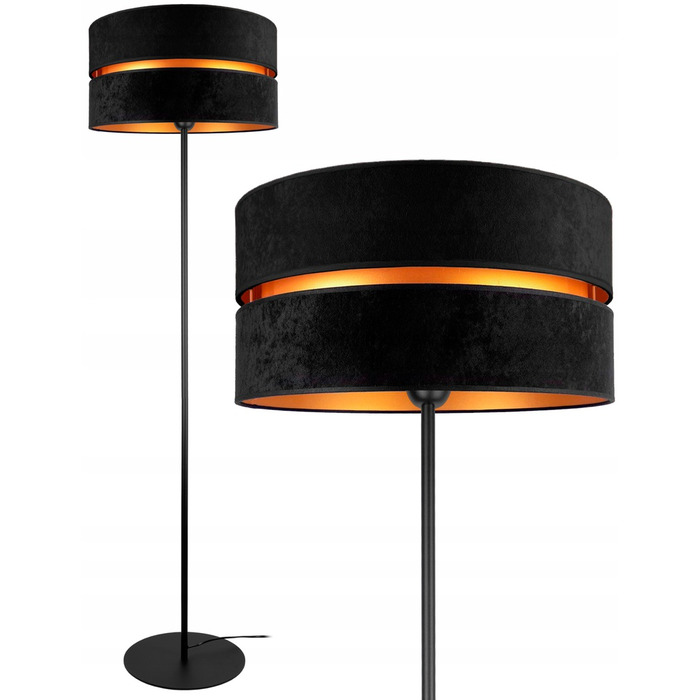 Підлогова лампа Glimex Modern E27 60 Вт, чорний з жовтим