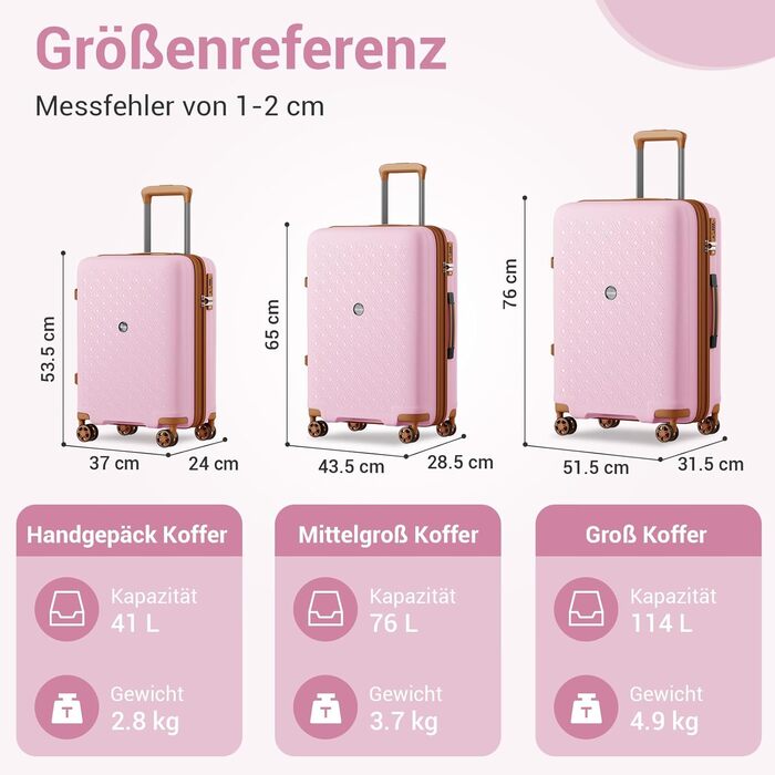 Чемодан KONO великий з підстаканником, жорсткий, легкий, з поліпропілену, розширюваний, на 4 колесах, з TSA замком, чорний/коричневий (рожевий/коричневий, XL)