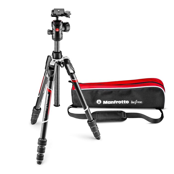 Компактний дорожній штатив Manfrotto Befree Advanced з кулястою головкою та важелем блокування, алюміній, для DSLR та бездзеркальних камер