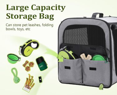 Транспортна переноска для собак Pecute: стабільна, складана, дихаюча, з ролетним віконцем (61x52x45 см)