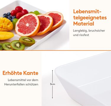 Набір сервірувальних тарілок Lifewit, 4 шт., 36.7 x 24 см, BPA-free, для буфетів, свят, пікніків, сніданків та закусок, білий