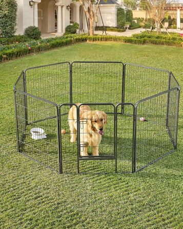 Вольєр для тварин Feandrea Freilaufgege XL (77x80 см), сірий, збірний, для великих тварин, 8 панелей