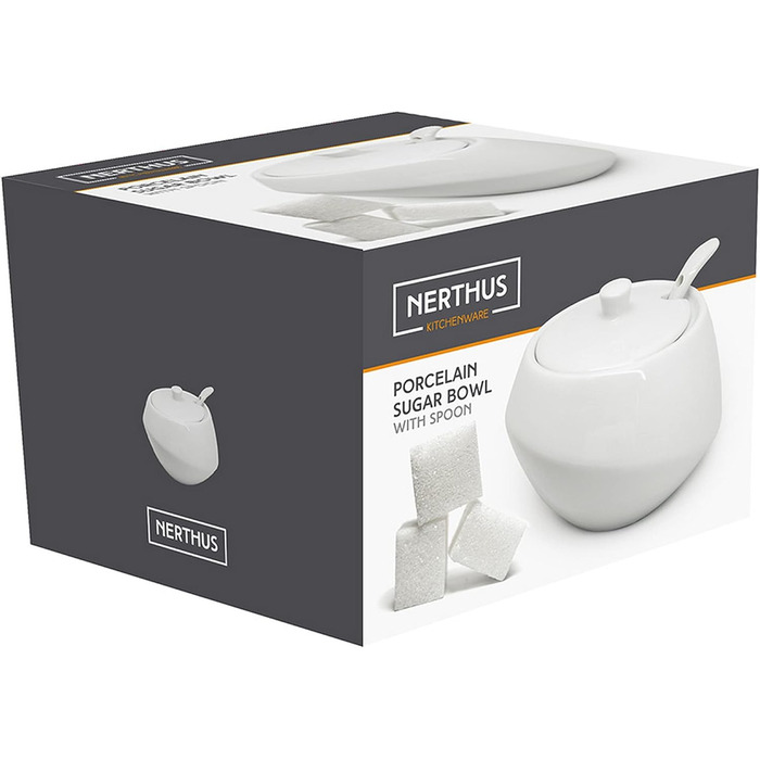 Цукорниця NERTHUS FIH 557 з порцеляни, кольорова, біла