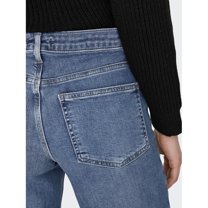 Джинси жіночі ONLY Madison з широкими штанинами, висока талія, середній блакитний денім (M/32L)