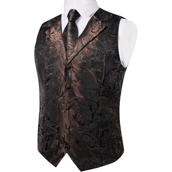 Костюмний аксесуар DiBanGu: жилет, краватка, хустинка, запонки, лапєль Pin (7 шт.) з паєткою, шовковий, для весілля та свят