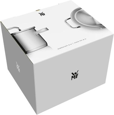 Каструля для супу WMF Function 4 з індукційним дном, 24 см, скляна кришка, велика каструля 8,8 л, Cromargan нержавіюча сталь, 4 функції зливу, внутрішня шкала, каструля для пасти та овочів 24 см