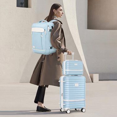 Набір валіз Joyway для ручної поклажі, розширюваний, з TSA-замком (світло-блакитний, 6 предметів, 13/20/24/28)
