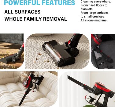 Акумуляторний пилосос Stanew ST-609: 4-в-1, бездротовий, 150W, 22.2V, 40 хв роботи, 800 мл, для килимів, шерсті тварин, авто