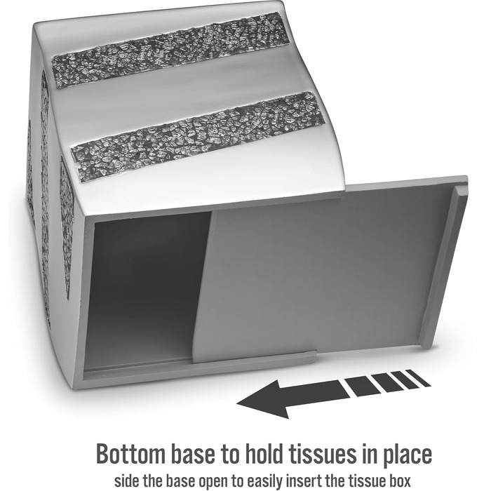 Набір аксесуарів для ванної кімнати Dwellza, срібляний мозаїчний набір, 6 предметів, срібляний, себорер, тримач для зубних щіток, стакан, мильниця, кришка для серветок, сміттєвий бак