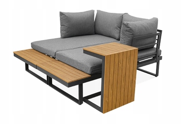 Комплект садових меблів Focus Garden, метал, сірий, 3 предмети