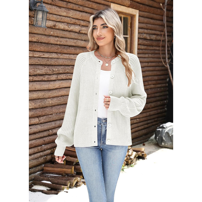 Жіноча в'язана жилетка Zeagoo: короткий кардиган з круглим вирізом, відкритий фасон, ґудзики. Елегантний повсякденний стиль (S, білий)
