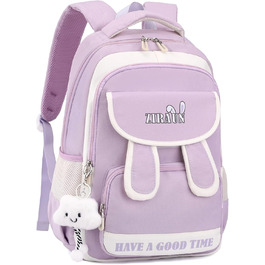 Шкільний рюкзак для дівчаток-підлітків: легкий, водонепроникний, з милим брелоком. Підходить для 3-5 класів та старшої школи. Великий рюкзак фіолетового кольору